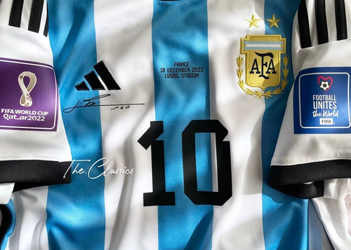 Argentina 100% Original 2022 Jersey Messi Autografo Edition