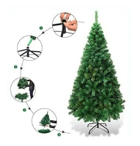 Árbol De Navidad Pascua Verde Con Base Armado Facil