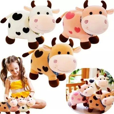 Set 3 Peluches De Vaquitas Calidad Premium Regalo Bebe Niños Blanco