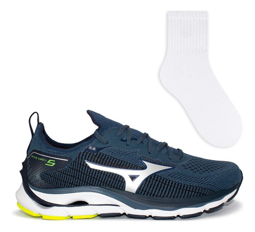 Tênis Corrida Mizuno Wave Mirai 5 Masculino +meia Cano Médio