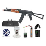 Rifle De Airsoft Aeg Ak74u Wood Full Metal Sa-j08 + Kit Pro