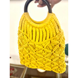 Bolso Amarillo Tejido Summer Time Forever 21 Poco Uso 