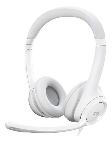Auricular Headset Logitech H390 Usb Blanco Micrófono Ade