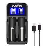 Cargador Durapro Universal Usb Con Lcd Para Pilas 2 Canales