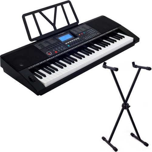 Teclado Musical Profissional 61 Teclas Sensitivas + Suporte