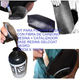 Kit Forrar Fibra D Carbono Real Tela 100x100cm + Kit Resinas