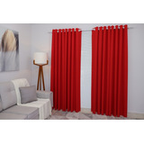 Cortina Veneza Dupla Oxford 4 Folhas 600x230 Sala/quarto Cor Vermelho