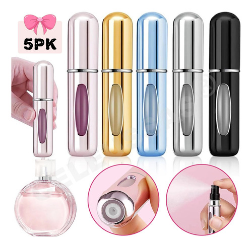 5pcs Mini Atomizador Para Perfume Portátil Capsula Viaje 5ml