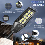 Tenkoo Luz Solar Led Para Calle Al Aire Libre, Paquete De 2