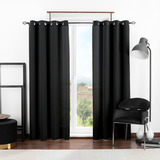 Cortina Blackout Real Textil 2.80x2.20m - 2 Paneles Color Negro