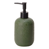 Porta Sabonete Líquido Em Cerâmica Verde Dispenser Lavabo