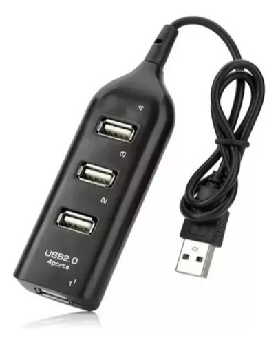 Hub Usb 4 Portas 2.0 Extensor Multi Drive Adaptador Pc Note Cor Preto