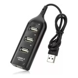 Hub Usb 4 Portas 2.0 Extensor Multi Drive Adaptador Pc Note Cor Preto