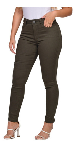 Calca Feminina Em Sarja Com Elastano  Lycra Skinny Social 