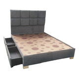 Base Cama Con Cajones Y Espaldar Chocolatina