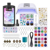 Kit De Resina Uv Con Luz, 153 Piezas De Resina Para   Joyas