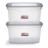 Set X 2caja Plastica Organizador Apilable 68 Lts Colombraro