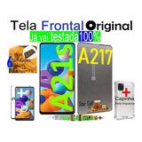 Tela Frontal Original A21s/ A217)+ Película 3d+capinha +cola