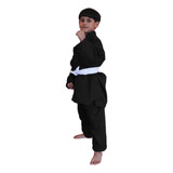 Kimono Jiu-jitsu Judô Infantil Preto 1 Fit