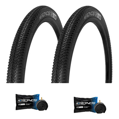 Par Llanta 29 X 2.125 Hibrida Ruta\u002Fmtb + Camaras Color Negro Marca Kronos | Envío gratis