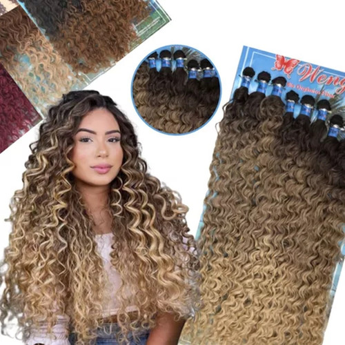 Cabelo Orgânico Cacheado Tela 80cm 320gr Weng Fecha 1 Cabeça