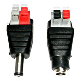 Conector Dc Jack Bornera Cctv A Presion Macho-hembra X 100ud