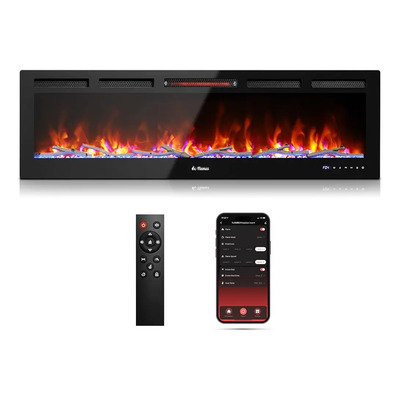 Chimenea eléctrica Turbro INF60W 3D color negro realista eficiente moderna calefacción y ambiente | MercadoLibre