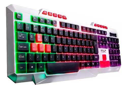 Teclado Gamer Branco Rgb Usb C/ Teclas Multimídia Kp-te120