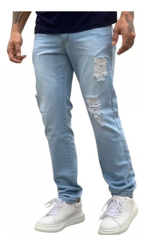 Calça Jeans Rasgada Masculina Premium