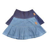 Sia Shorts Infantil Jeans Fake Azul Menina 01-10 Anos Pregas