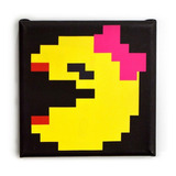 Cuadro Focu Deco Lienzo Canvas Pacman Pacwoman - Liquidación