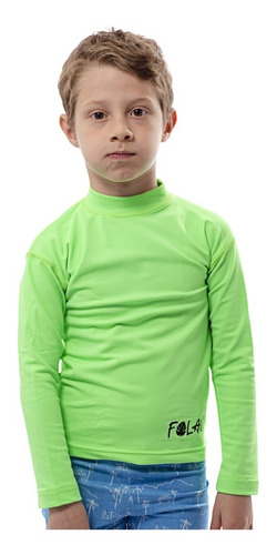 Remera Folau Uv50 Kids Manga Larga Verde Envíos Todo El País