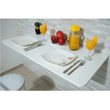 Mesa De Parede Dobrável-100cx50l Mdf Branco P/cozinha, Apto