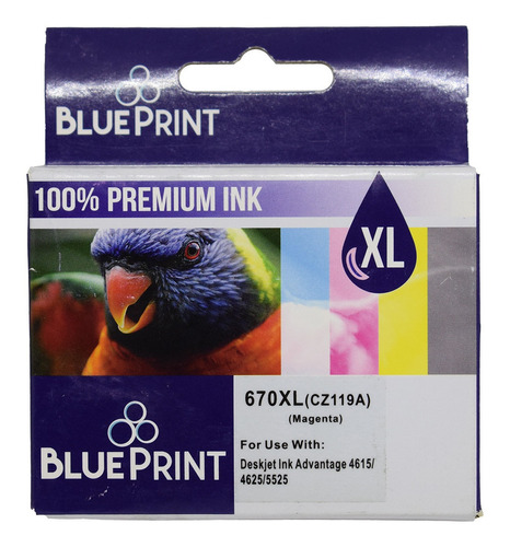 Cartucho Tinta Blueprint 670 Xl Magenta P/ Impresora Epson