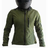 Chamarra Moto Hebotech Sm-olive Verde De Mujer Protecciones