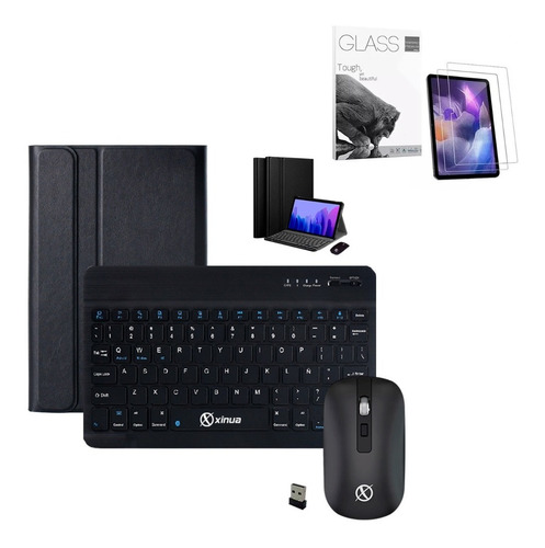 Funda + Vidrios Para Samsung A7 Lite Mouse Teclado Bt Xinua