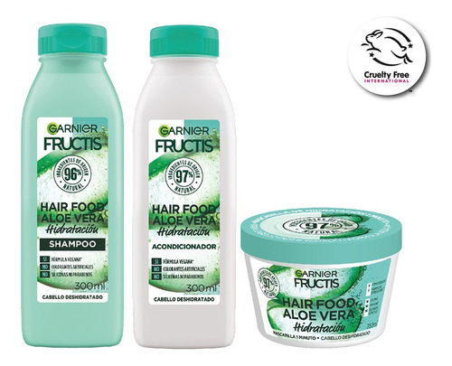 Kit Fructis Hidra Aloe: Shampoo, Acondicionador Y Mascarilla