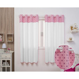 Cortina Para Quarto De Criança Menina Juvenil Rosa 2m X 1,80