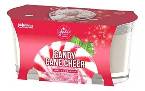 2 Velas Aromáticas Glade Edicion Limitada Candy Cane Cheer