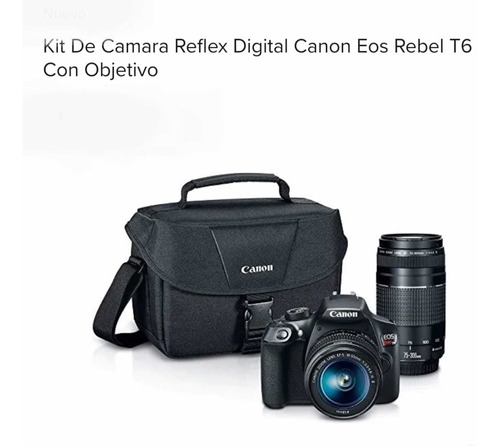 Kit Camera Canon Eos Rebel T7 Ef18 -55 Mm + Ef 75-300 Mm