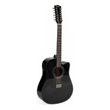 Guitarra Electroacústica Deviser L-12x Negra 12 Cuerdas