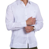 Guayabera Blanca Clásica  100% Artesanal