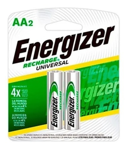 2 Pilas Baterías Recargables Energizer Aa 2.000 Mah