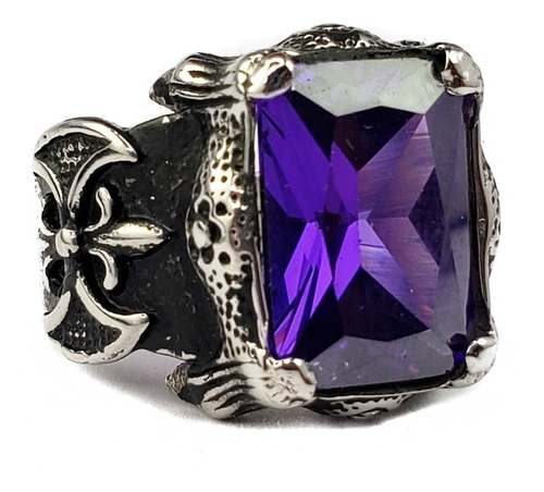 Anillo Morado Estilo Vikingo Acero Inoxidable Hombr Calavera | MercadoLibre