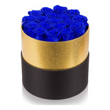 Rosas Preservadas De Color Azul Real Hechas A Mano En Caja D