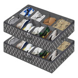 2 Pcs Organizador Zapatos Bajo Cama Almacenamiento Zapatero