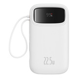 Powerbank Baseus Lightning Y Tipo C 10.000 Mah 22.5w Blanco