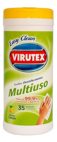 Toallas Húmedas Desinfectantes Multiuso  X35un Limón Virutex