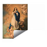 Vinil Religioso, Pared Lisa, Virgen Maria, 60x40 Cm 