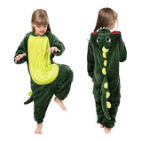 Pijama Mameluco Para Niño Kigurumi Dinosaurio Verde Cosplay 